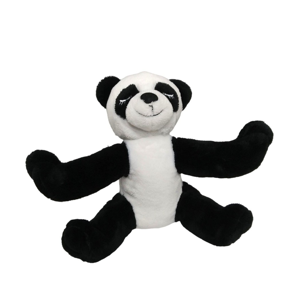Dan Dee Panda Bear Stuffed Animal Plush 10" Black White Sleepy Sewn Eyes